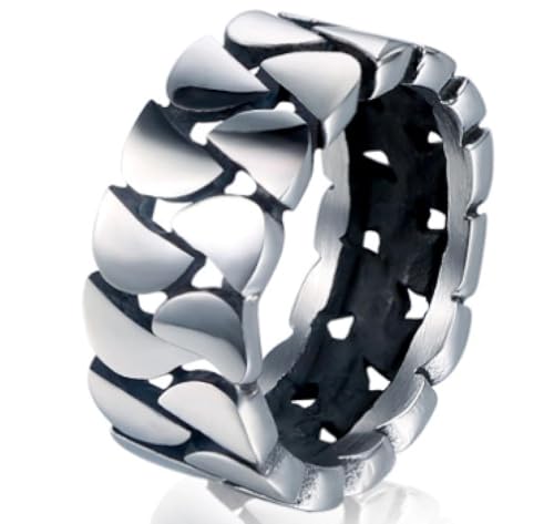 orehugaf Ring Ringe Damen Bijouterie Herren Personalisierter Schlichter Instagram-Stil Daily Beat Flechtmuster-Ring Größe 15 Stil 2 (Kettenring) von orehugaf