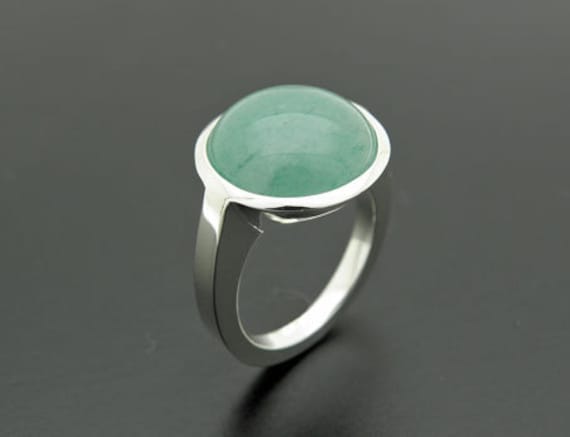 Aventurin Ring in Silber 925 von orfeujoias