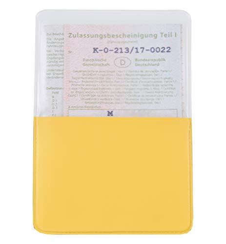 orgaexpert KFZ Schein Schutzhülle 1 Fach Made in Germany Etui Mappe Kartenhülle Fahrzeugschein Hülle (Gelb) von orgaexpert