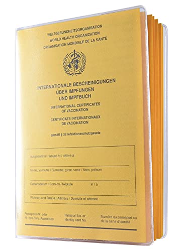 orgaexpert Schutzhülle für Alten Impfpass 155 x 110mm Made in Germany - dokumentenecht - transparent mit Buchrücken Impfausweis Impfbuch Hülle Etui Umschlaghülle von orgaexpert