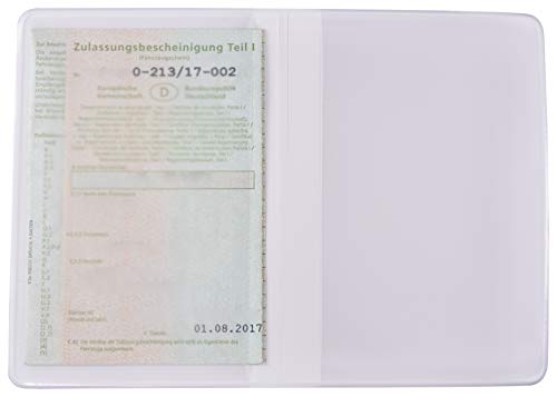 orgaexpert KFZ Schein Schutzhülle Weiß 2 Fächer 120x167mm Made in Germany Etui Mappe Ausweisetui Kartenhülle Fahrzeugschein Hülle von orgaexpert