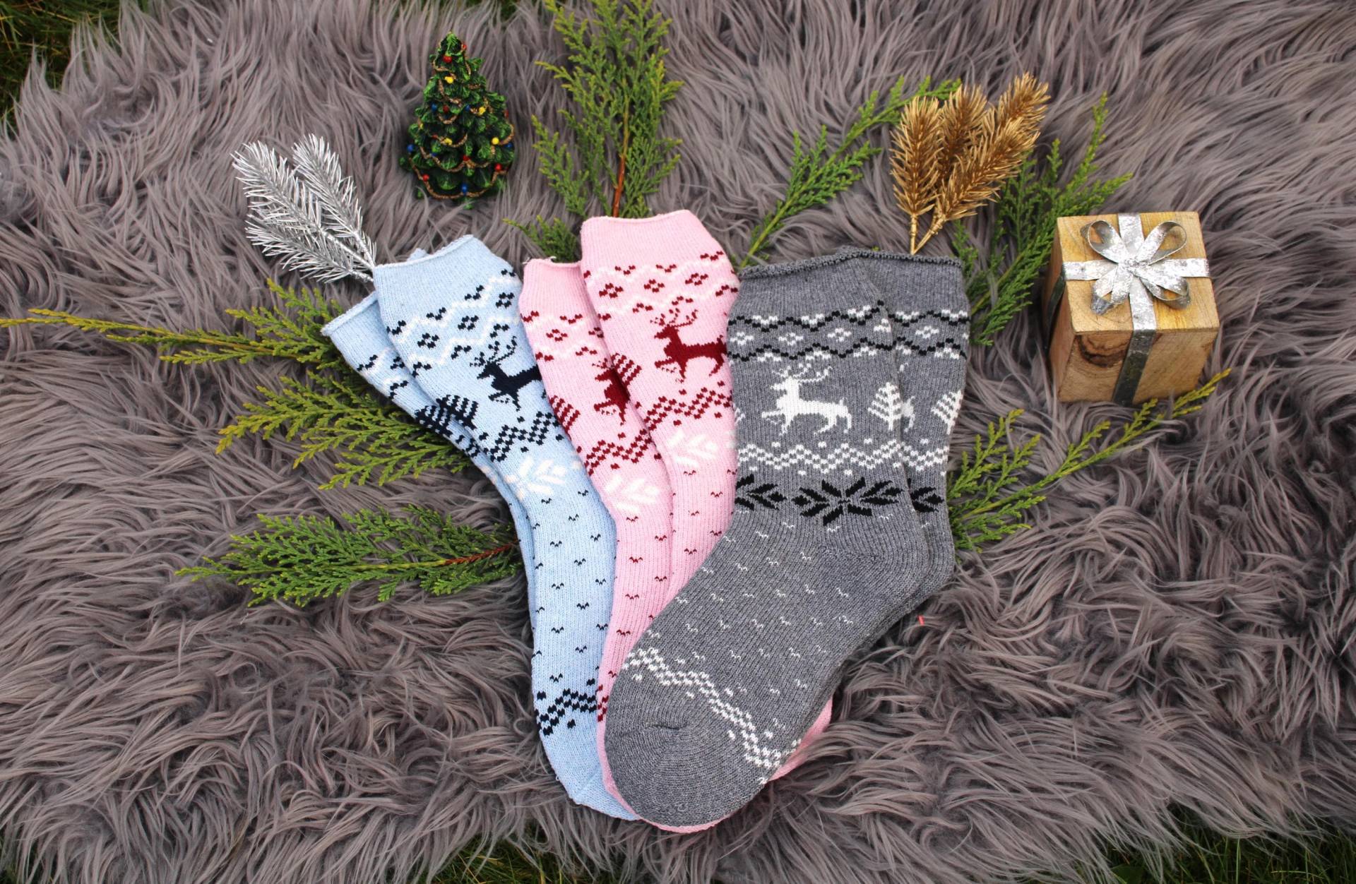 Kuschelige 100% Alpakawoll-Socken 3Er Pack - Warme Wintersocken Aus Reiner Alpakawolle Perfektes Geschenk Für Sie von organicshop24