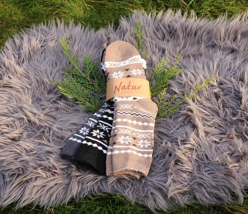 3Er Pack Warme Alpakawoll-Socken - Kuschelige Dicke Bio-Wollcrew-Socken Für Den Winter, Perfektes Geschenk Damen, Flauschige Socken von organicshop24