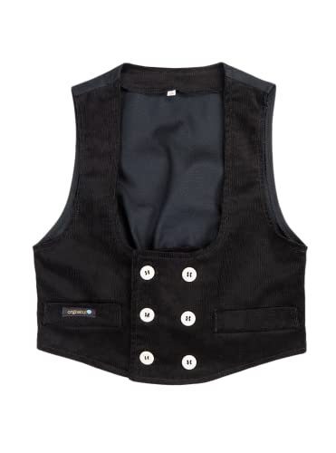 orgnatur - "Kiki - Kinder Zunftweste Bio Feincord Stretch, schwarz - Größe 110 von orgnatur
