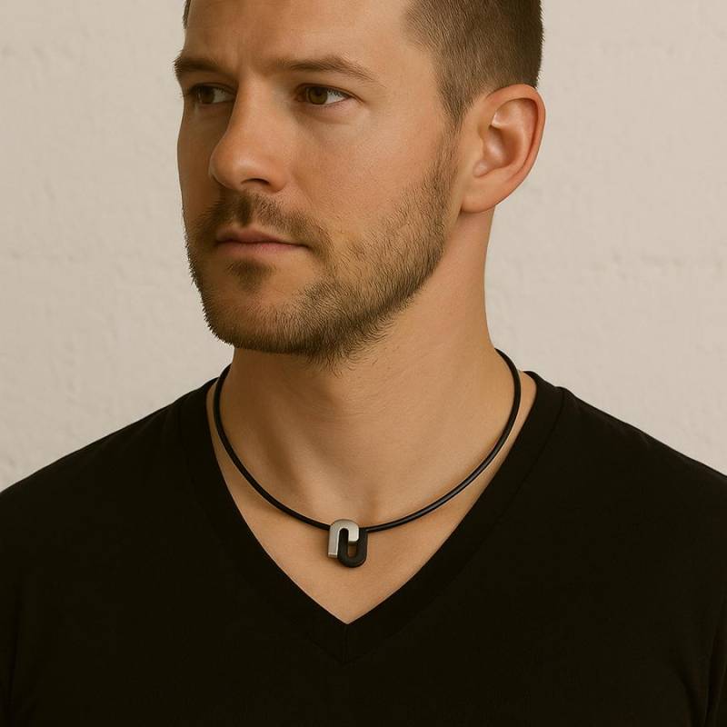 Schwarz Silikon Anhänger Halskette Für Paar Edelstahl Charme Schwarz Silikon Anhänger Halskette Für Paar Edelstahl Charme von orienjewel