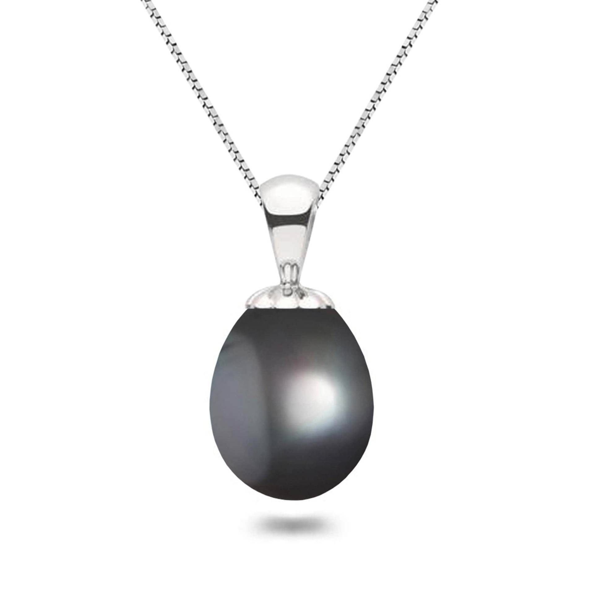 Süßwasserperle Anhänger 16 Oder 18 Zoll Sterling Silber Kette Riesige Schwarze Tropfen Perle Halskette Für Frauen Tropfenform Schmuck Süßwasserperle Anhänger 16 Oder 18 Zoll Sterling Silber Kette Riesige Schwarze Tropfen Perle Halskette Für Frauen Tropfenform Schmuck von orienjewel