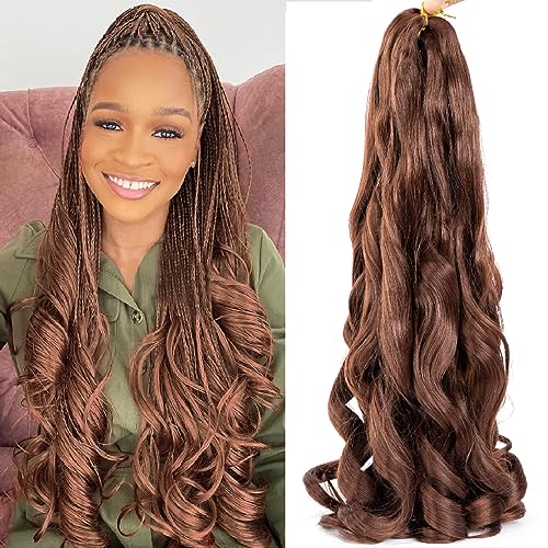 8 Packs French Curly Braiding Hair 55,8 cm Pre Stretched Braiding Hair Loose Wave Spiral Curl Braids Crochet Hair with Curly Ends for Black Women by originea (33#) von originea