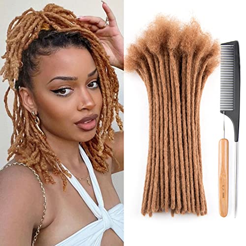 Originea 100% Echthaar Dreadlocks Extensions 8 Zoll Afro verworrenes Schwarz 60 Strähnen 0.4cm Mode Häkeln Flechten Haar für Mann/Frauen (#30) von originea