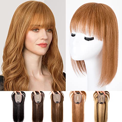 Originea Echthaar Topper Für Frauen Clip in Topper Echthaar Extensions 8x10cm Handgefertigt (30cm, 30# Hellbraun) von originea
