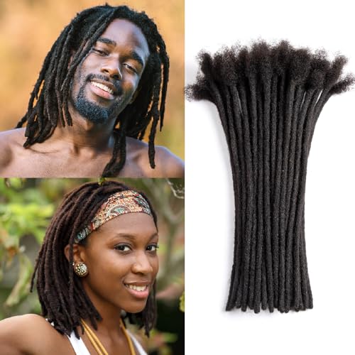 Originea Menschliches Haar Dreadlock Verlängerung 0.6cm Dicke Locs Blank Verpackung Dreamlock Männer/Frauen Haarverlängerung Schwarz (12 Zoll, 30pcs) von originea