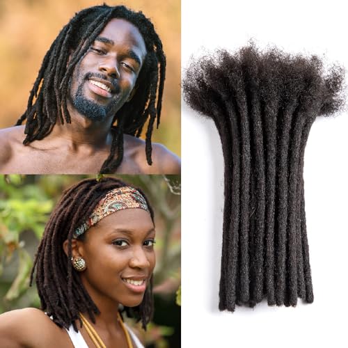 Originea Menschliches Haar Dreadlock Verlängerung 0.6cm Dicke Locs Blank Verpackung Dreamlock Männer/Frauen Haarverlängerung Schwarz (6 Zoll, 10pcs) von originea