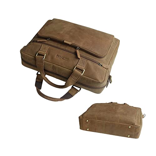 Laptoptasche Leder Herren für Laptop 15,6 Zoll braun schwarz Businesstasche Notebooktasche Arbeitstasche Notebook 15 Zoll Umhängetasche für Laptop Computertasche Damen von orso Bruno original