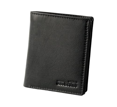 Minigeldbörse Leder Herren schwarz RFID Schutz, kleine Herren Mini Geldbörse, Mini-Geldbeutel Kartenetui schwarz Portemonnaie klein, flaches schlankes schmales Portmonee Männer von orso Bruno original