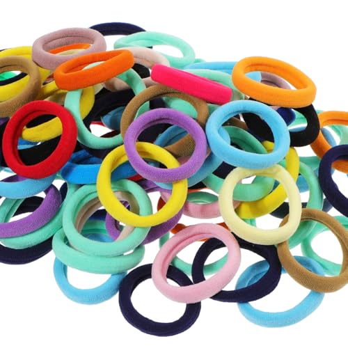 Oruola 100 Stück Kinder Haargummi Mädchen,Bunt Haargummi,Zopfgummis Mädchen,Bunte Haargummis für Erwachsene Kinder,Hair Ties,Elastisch und Bequem Haar Gummis(4cm) von oruola