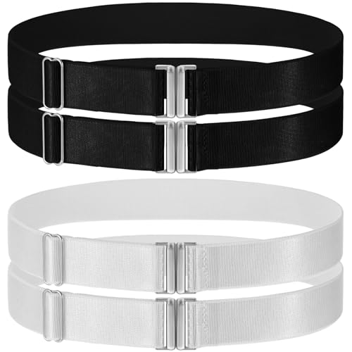 Oruola 2 Paar Strumpfband,Strumpfhalter,Elastischer Gürtel Schwarz,Oberschenkel Band,Verstellbare Bein Strumpfhalter,Garter Belt mit Metallschnalle für Party,Abschlussball,Strumpfbänder von oruola