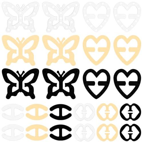 oruola 24 Stück BH Clips für BH Träger Rücken,BH Träger Clips,BH Träger Clips für Racerback,Unsichtbare rutschfeste BH-Clips für Volle Körbchengröße,Verhindern Schultergurte Rutschen(4 Farben) von oruola