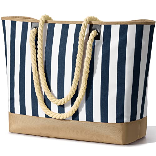 oscaurt Strandtasche Große Tote Bag Wasserdicht Shopper Damen Umhängetasche Badetasche Schwimmtasche mit Reißverschluss Pool Taschen Saunatasche von oscaurt
