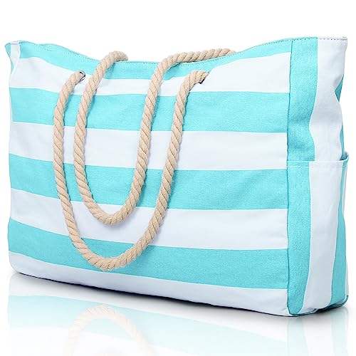 oscaurt Strandtasche Groß Shopper Tasche Tote Bag Handtasche Damen Strandtasche XXL Familie Reisetasche Saunatasche Badetasche Umhängetasche mit Reißverschluss Weihnachtsgeschenke von oscaurt