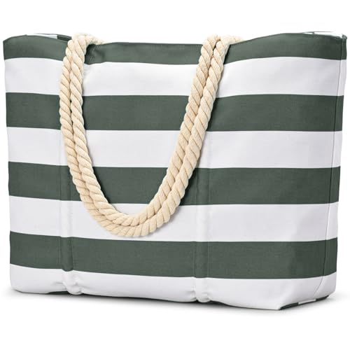 oscaurt Strandtasche XXL Familie Badetasche Damen Wasserdicht Beach Tote Bag mit Reißverschluss Einkaufstasche Faltbar Reisetasche Shopping Bag Saunatasche Herren von oscaurt