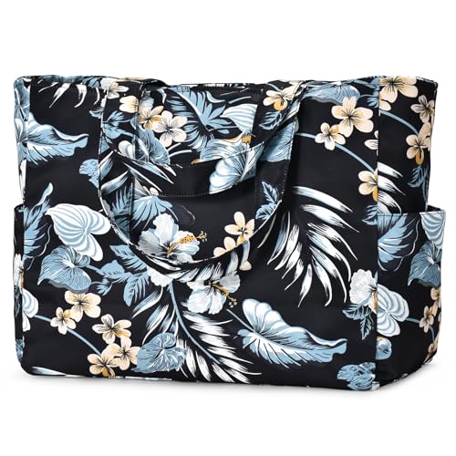 oscaurt Strandtasche XXL Familie Badetasche Wasserdicht Umhängetasche Tote Bag Damen Beach Bag mit Reißverschluss Faltbare Travel Bag für Strand Einkaufen Reisen von oscaurt