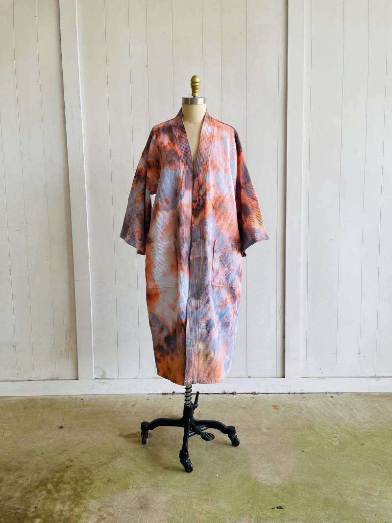 Sundrip Tie Dye Ice Waffle Robe/Aquarell Bademantel Handgefärbt Oscilatey von oscilatey