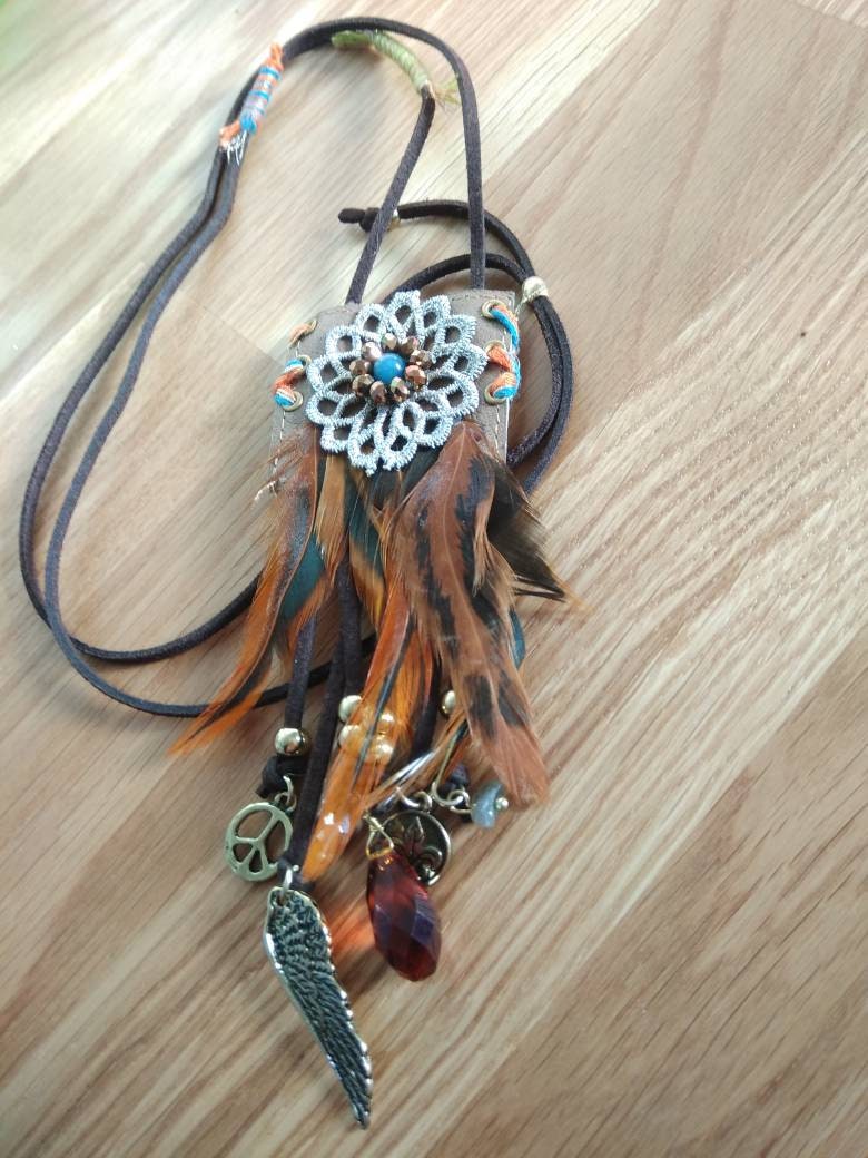 Beeindruckende Halskette Wildleder Steine & Perlen Besondere Und Schöne, Lange Perlenkette, Boho Kette Von Oshratdesignz Beeindruckende Halskette Wildleder Steine & Perlen Besondere Und Schöne, Lange Perlenkette, Boho Kette Von Oshratdesignz von oshratDesignz