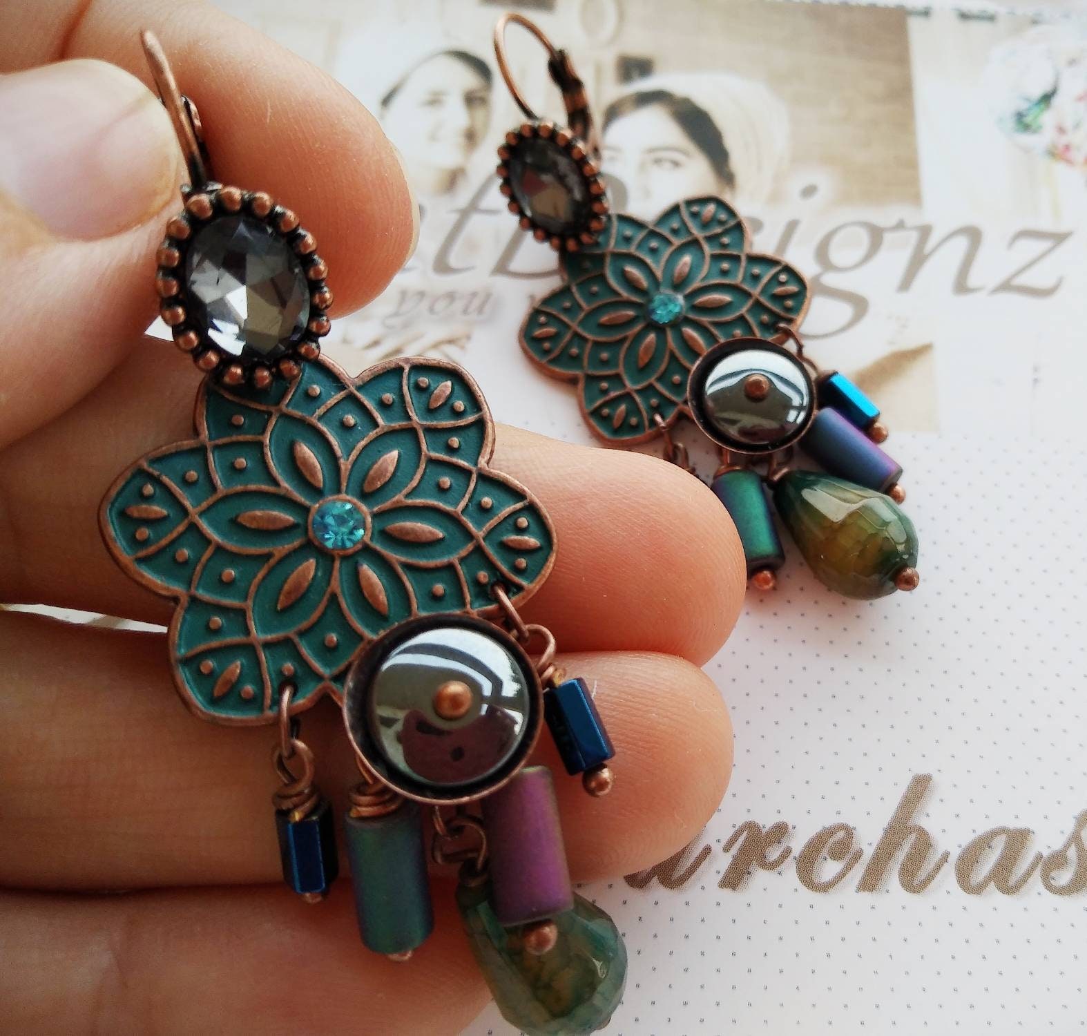 Blumenform, Anhänger, Hängeohrringe, Bronze Hängeohrringe Für Besondere Anlässe, Lange Hängende Ohrringe Von Oshratdesignz Blumenform, Anhänger, Hängeohrringe, Bronze Hängeohrringe Für Besondere Anlässe, Lange Hängende Ohrringe Von Oshratdesignz von oshratDesignz