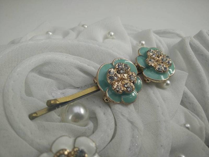 Green & Gold Haarnadeln, Haarnadeln Hochzeit, Haar Green & Gold Haarnadeln, Haarnadeln Hochzeit, Haar von oshratDesignz