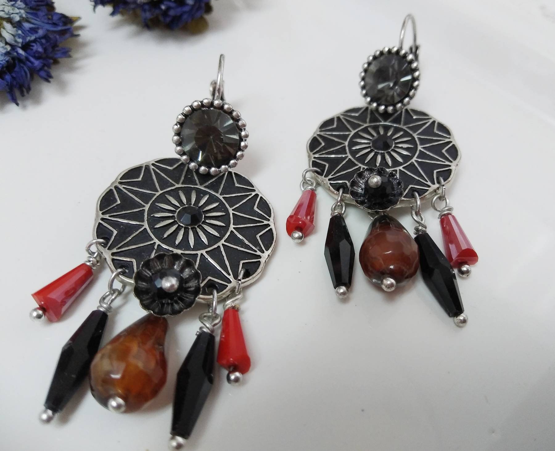 Silber Schwarze Ohrringe, Hängende Ohrringe Für Besondere Anlässe, Lange Von Oshratdesignz Silber Schwarze Ohrringe, Hängende Ohrringe Für Besondere Anlässe, Lange Von Oshratdesignz von oshratDesignz