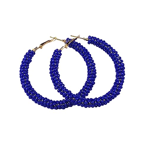 osiuujkw 1 Paar böhmische Perlenohrringe, zarter Vintage Stil, rundes Glasohr, baumeln, Valentinstag für den Urlaub, Blau/6CM von osiuujkw
