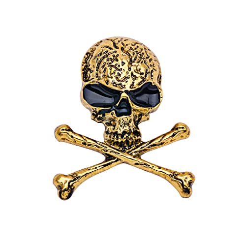 osiuujkw Skull Pins Crossbones Designer Charming Vintage Broschen für Frauen Modische Broochpins Valentinstag Ostern Schmuck, Gold von osiuujkw