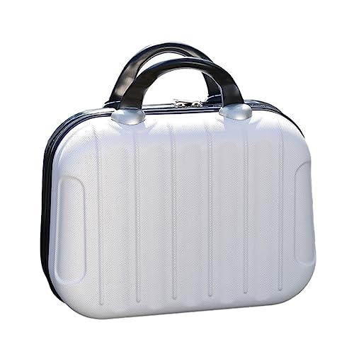 osiuujkw Tragbare Make Up Lagerung Organizer ABS Koffer Box Outdoor Handtasche Schutz Gepäck Kosmetik Fall Große Kapazität Tasche, Weiss von osiuujkw