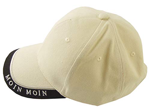 Baseball Cap in beige mit gesticktem Moin Moin ┼ hochwertig verarbeitet ┼ Geschenk-Artikel von osters muschel-sammler-shop