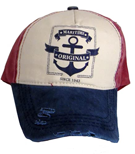osters muschel-sammler-shop Baseball Cap ┼ Capy ┼ hochwertig verarbeitet ┼ Geschenk-Artikel Anker-Motiv (Schirm BLAU) von osters muschel-sammler-shop