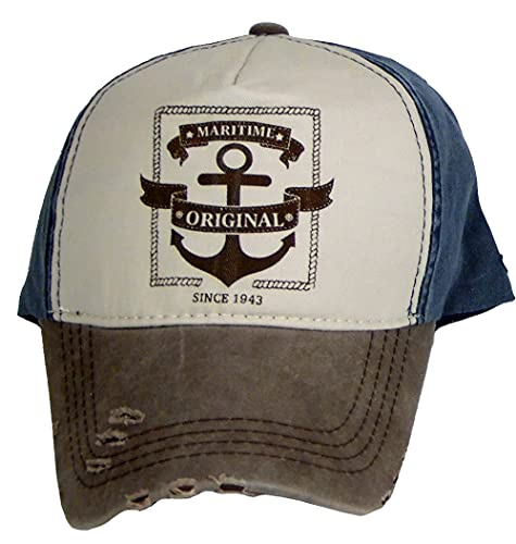 osters muschel-sammler-shop Baseball Cap ┼ Capy ┼ hochwertig verarbeitet ┼ Geschenk-Artikel Anker-Motiv (Schirm BRAUN) von osters muschel-sammler-shop