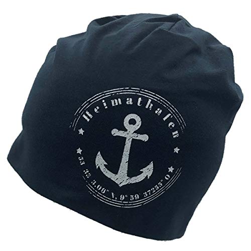 osters muschel-sammler-shop Beanie Marineblau Heimathafen ┼ Schlappmütze ┼ Kultmütze ┼ Feinstrick » Sylt von osters muschel-sammler-shop