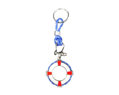 osters muschel-sammler-shop maritime Schlüsselanhänger - verschiedene Motive - Silberfarben - bester Qualität - tolles Geschenk für alle Fans des Nordens und der Inseln/Seegler (Rettungsring blau) von osters muschel-sammler-shop