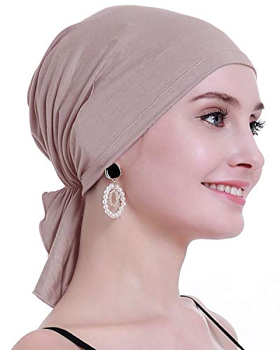 osvyo Bambus Chemo Kopftuch für Frauen mit Haarausfall - Krebspatienten Kopfbedeckung Turban in Versiegelter Verpackung BLASS Mauve von osvyo