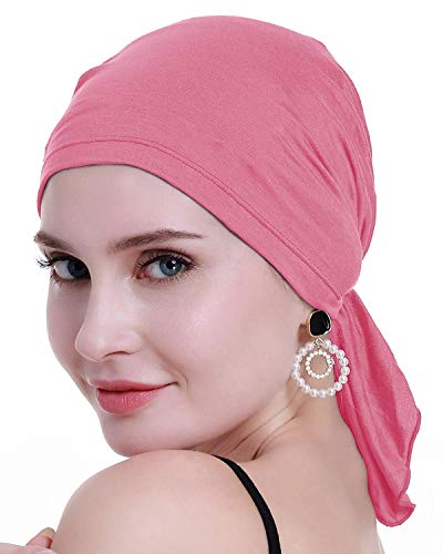 osvyo Bambus Chemo Kopftuch für Frauen mit Haarausfall - Krebspatienten Kopfbedeckung Turban in Versiegelter Verpackung Bubblegum PINK von osvyo