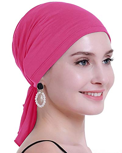 osvyo Bambus Chemo Kopftuch für Frauen mit Haarausfall - Krebspatienten Kopfbedeckung Turban in Versiegelter Verpackung HELLES ROSA von osvyo