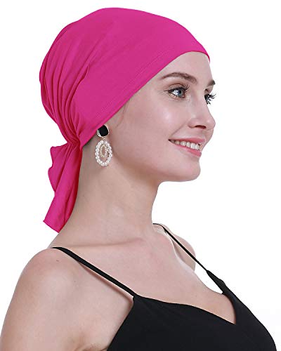 osvyo Bambus Chemo Kopftuch für Frauen mit Haarausfall - Krebspatienten kopfbedeckung Turban in Versiegelter Verpackung ROSE ROT von osvyo