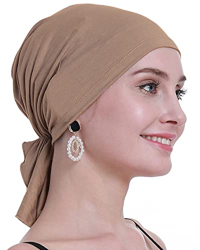 osvyo Bambus Chemo Kopftuch für Frauen mit Haarausfall - Krebspatienten Kopfbedeckung Turban in Versiegelter Verpackung Tiefe Aprikose von osvyo