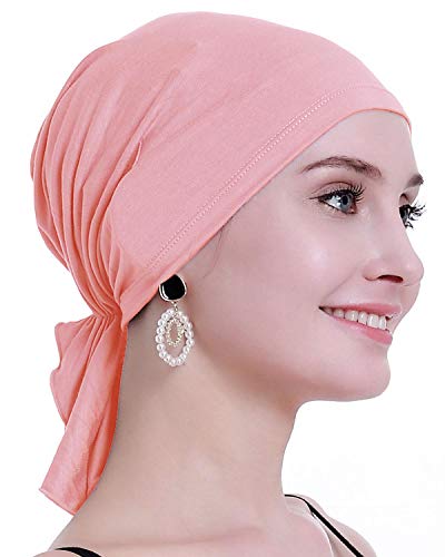osvyo Bambus Chemo Kopftuch für Frauen mit Haarausfall - Krebspatienten Kopfbedeckung Turban in Versiegelter Verpackung-Mandel-ROSA von osvyo