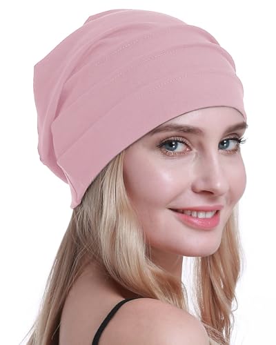 osvyo Baumwolle Chemo Hüte Soft Caps Krebs Kopfbedeckungen für Frauen Haarausfall versiegelt Verpackung,HELL-APRICOT-Blush von osvyo