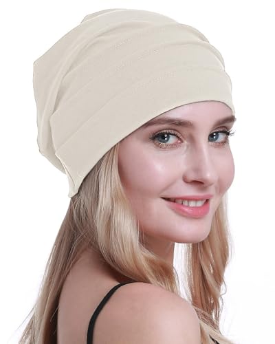 osvyo Baumwolle Chemo Hüte Soft Caps Krebs Kopfbedeckungen für Frauen Haarausfall versiegelt Verpackung,PULVERWEISS von osvyo