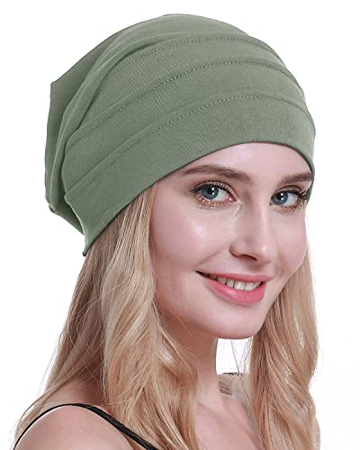 osvyo Baumwolle Chemo Hüte Soft Caps Krebs Kopfbedeckungen für Frauen Haarausfall versiegelt Verpackung HELLOLIVGRAU von osvyo