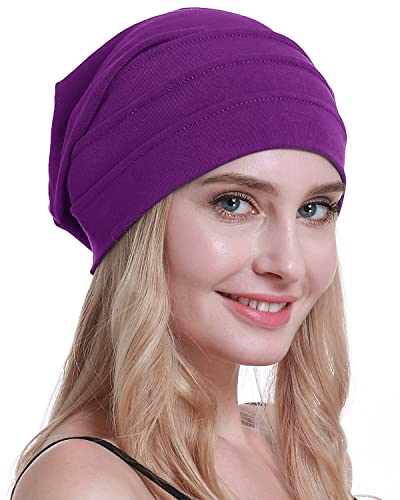 osvyo Baumwolle Chemo Hüte Soft Caps Krebs Kopfbedeckungen für Frauen Haarausfall versiegelt Verpackung Violet von osvyo