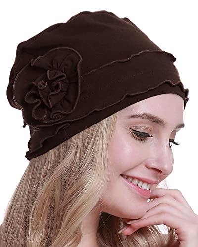 osvyo Chemo Kopfbedeckung für Damen,Turban Mütze für Frauen, Krebs Beanie Haarausfall versiegelte Verpackung Kaffee von osvyo