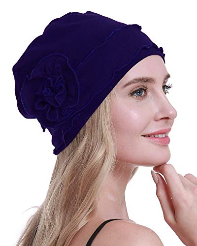 osvyo Chemo Kopfbedeckung für Damen,Turban Mütze für Frauen, Krebs Beanie Haarausfall versiegelte Verpackung Navy BLAU von osvyo