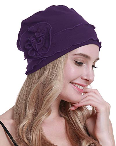 osvyo Chemo Kopfbedeckung für Damen,Turban Mütze für Frauen, Krebs Beanie Haarausfall versiegelte Verpackung VIOLETT von osvyo